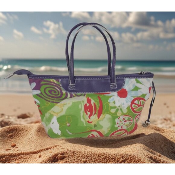 Tracie Godi Handbags - Purse Small Tracie Godi Goove Boho Floral Bag Lime Green Purple Vintage 1990